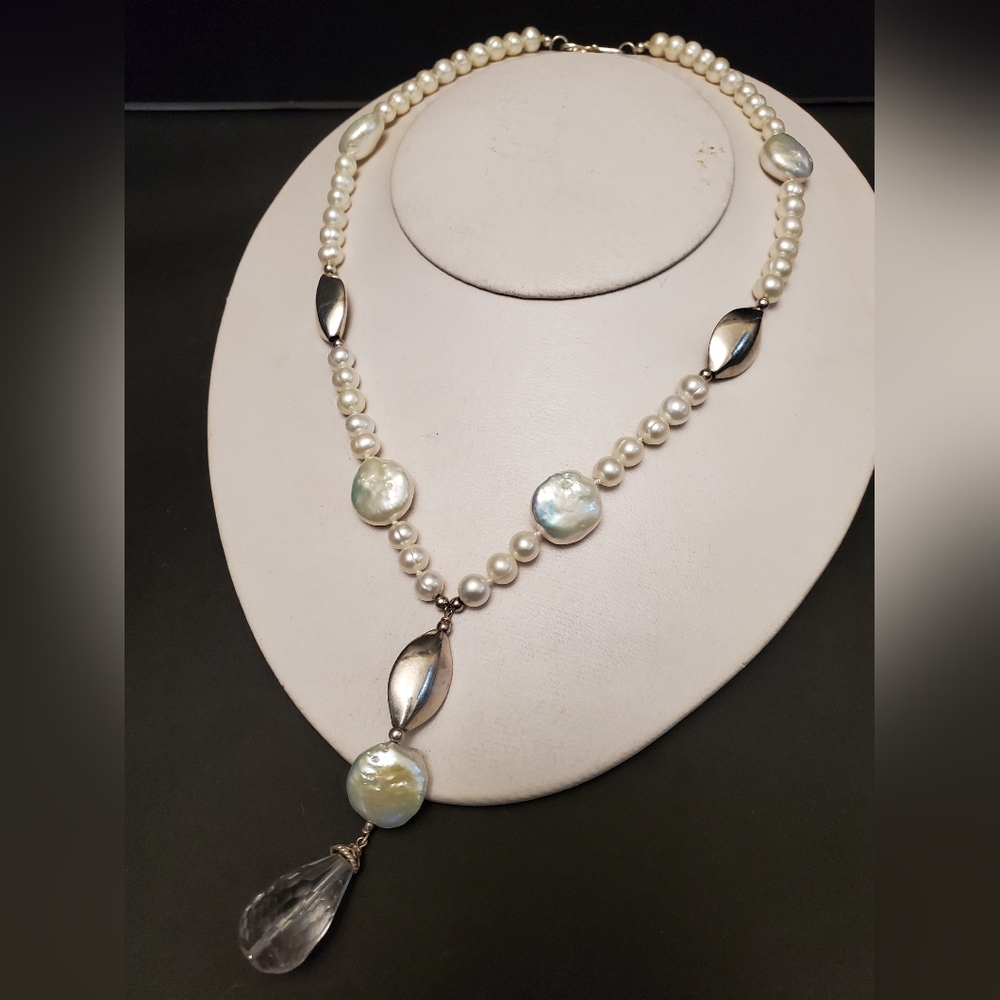 Pearl And Sterling Silver Necklace